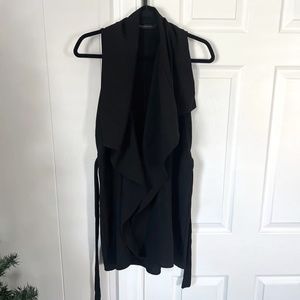 Seven Sisters Draped Tie Vest Black Lightweight Size Small